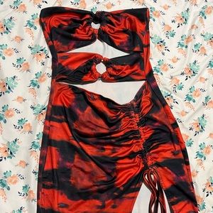 Open front & leg dress (Size: Small)